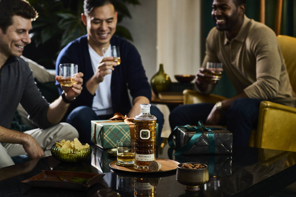 Gifting moment with Martingale Cognac and friends